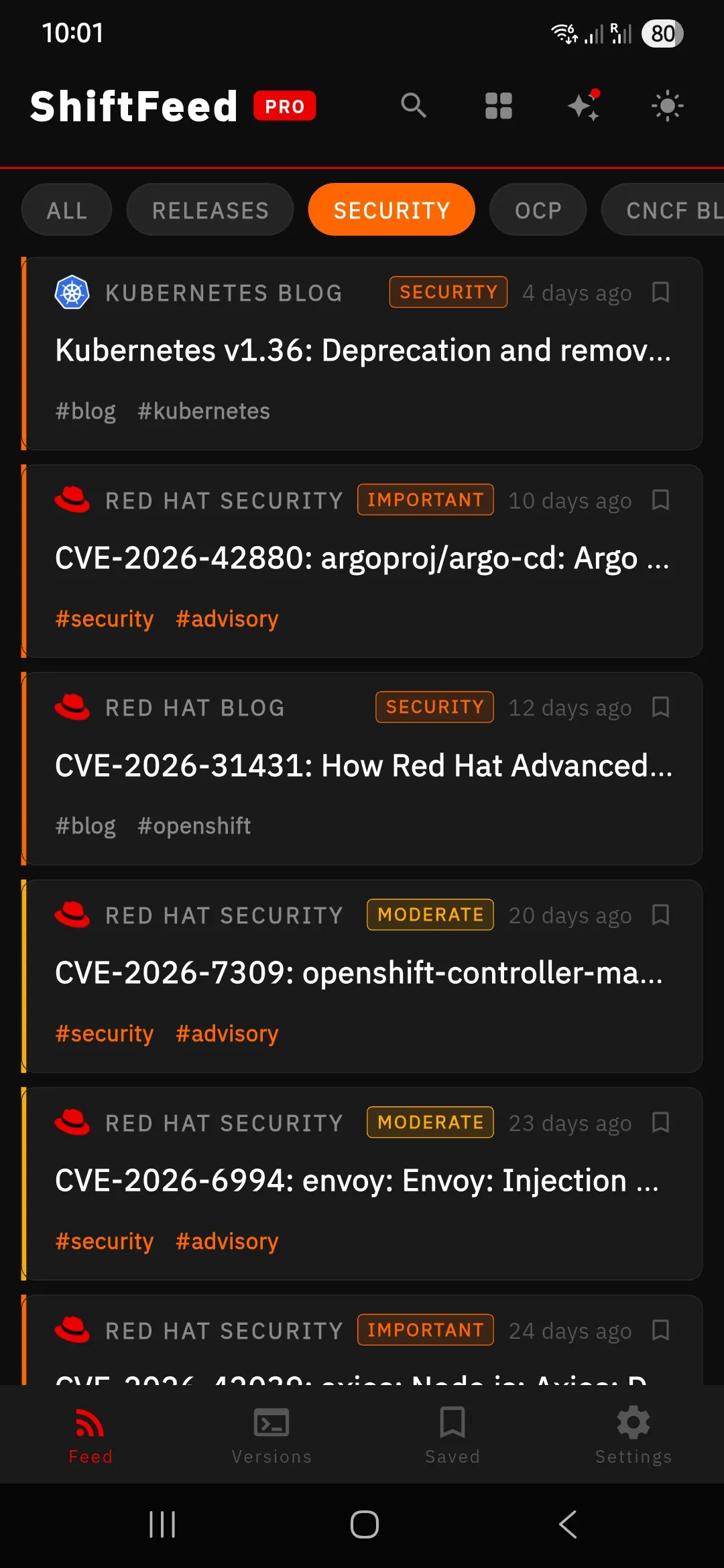 An article summary screen